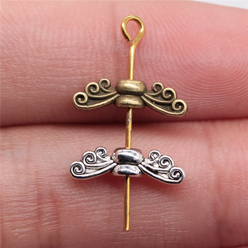 Vintage Dragonfly Butterfly Wing Small Hole Spacer Beads Loose Beads For Jewelry Making Bracelet Necklace Craft Bulk