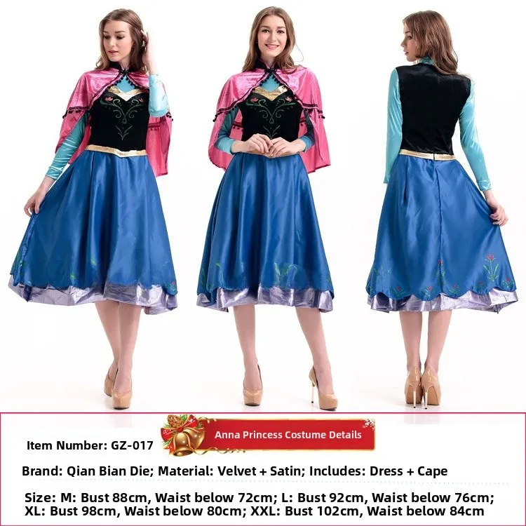 Fsia de loween para Adultos: Vestido de Princesa Branca de Neve, Elsa e Anna – Traje de Conto de Fadas para Festas e A...