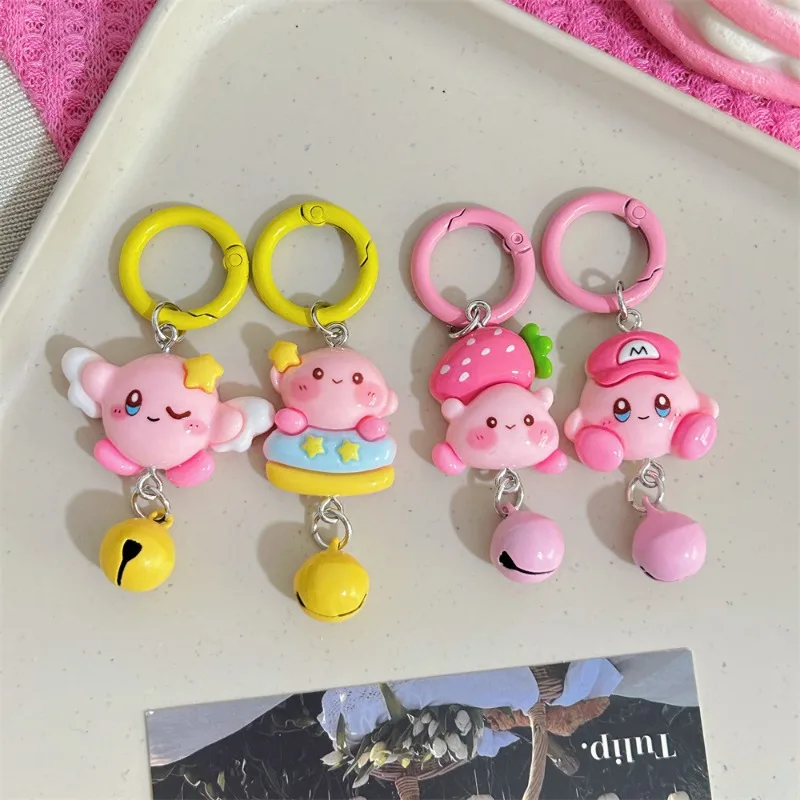 Kirby Keychain Resin Y2K Small Keychains for Women Bag Pendant Jewelry Keyring Girls Backpack Charm Headphone Case Accessories