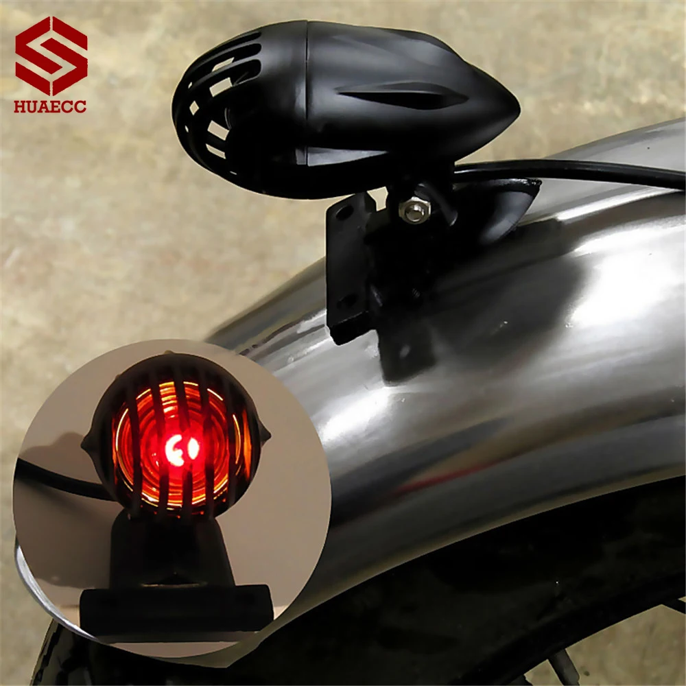Universal Vintage Taillight Grill Brake Stop Lamp Motorcycle Retro Custom Tail Light For Harley Bobber Dyna Cafe Racer view 5