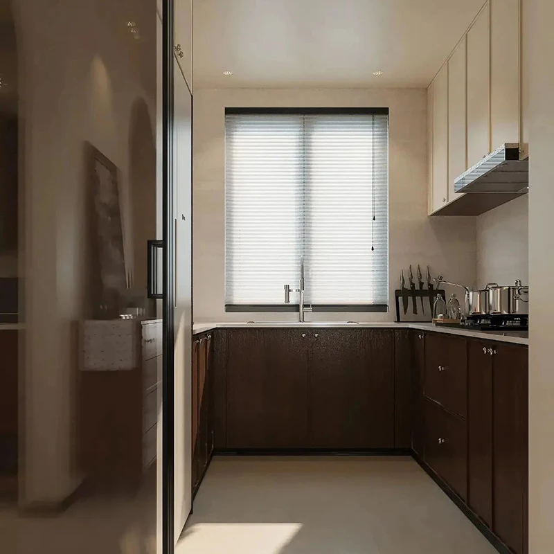 طاولة طعام خشبية على الطراز الكريمي العتيق، خزانة غرفة المعيشة، تصميم جرافيك مخصص للمنزل بأكمله لمشروع الشقة أو الفيلا