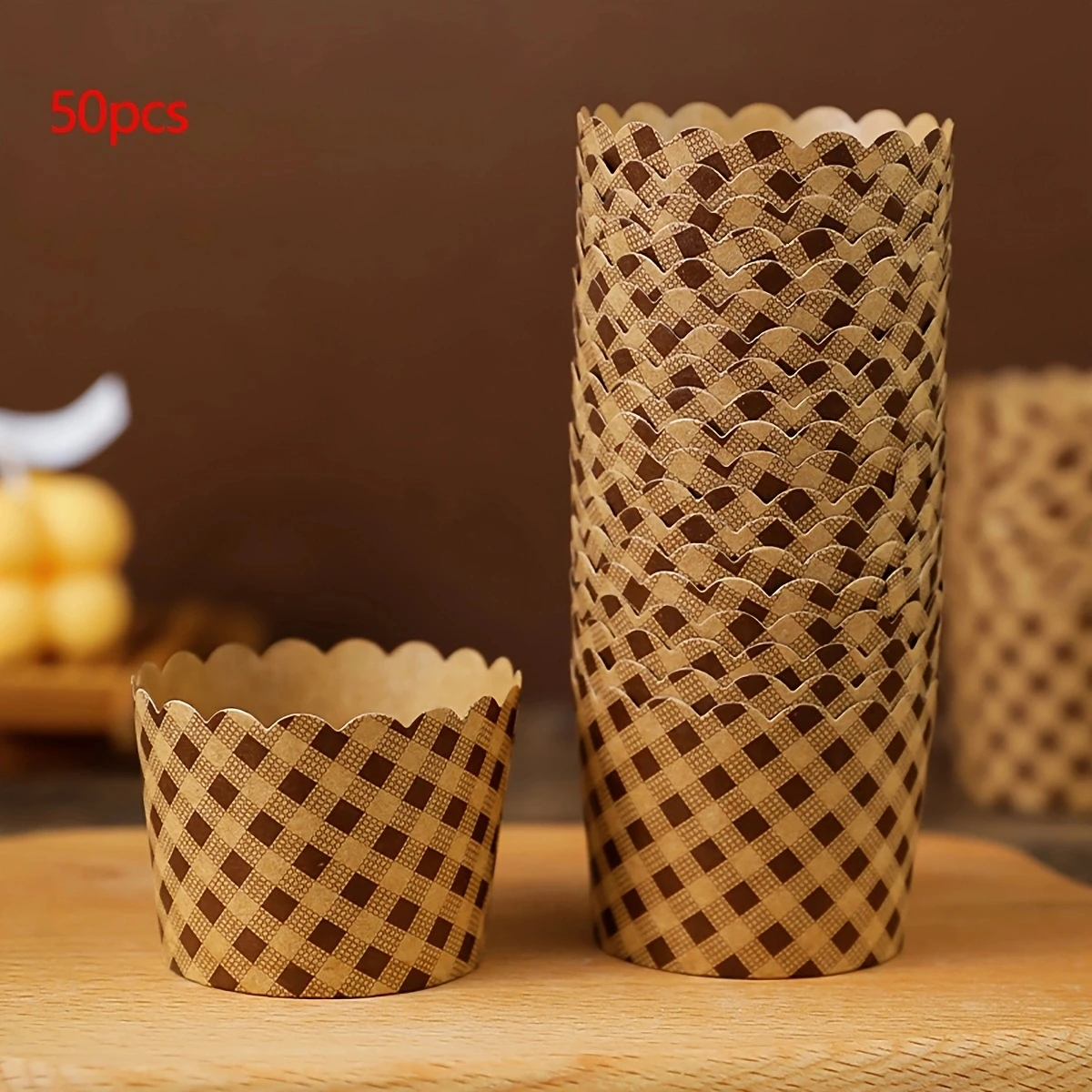 50 stücke, Kuchen back becher, Cupcake formen Papier, Mousse becher mit Deckel Back behälter, Kuchen becher, Muffin becher