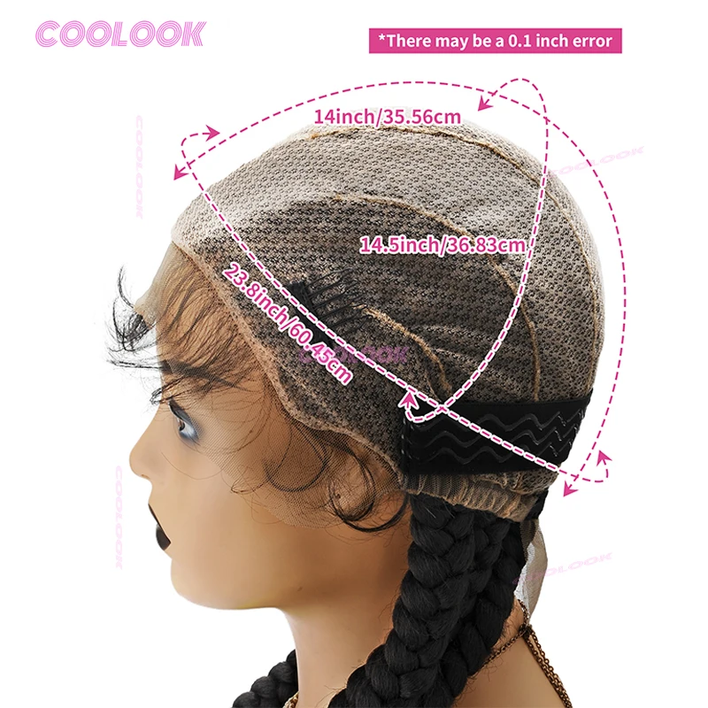 36 "شعر مستعار مضفر بدون صمغ الاصطناعية كامل الدانتيل شعر مستعار مضفر للنساء كورنو الضفائر شعر مستعار جديلة شعر مستعار مضفر الأفريقي #5