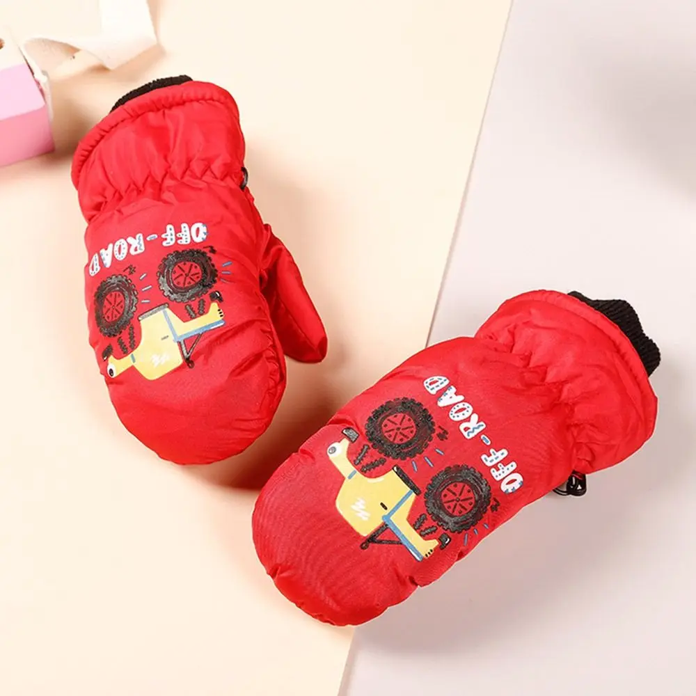 

Outdoor Thick Warm Ski Gloves Windproof Non-slip Waterproof Mittens Winter Cartoon Sports Gloves for 2-5 Years Old Boys Girls