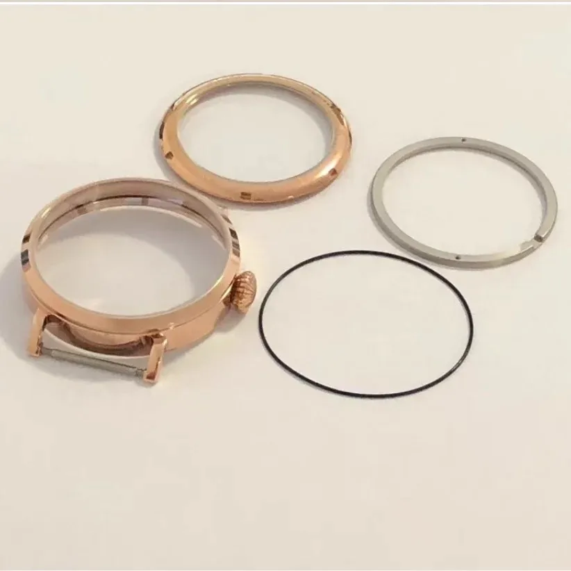 46mm 316L Stainless Steel Rose Gold ST3600 Watch Cases Polishing Fit ETA6497/6498 ST3600/3621 Movement Assembly Parts BK1101-25G