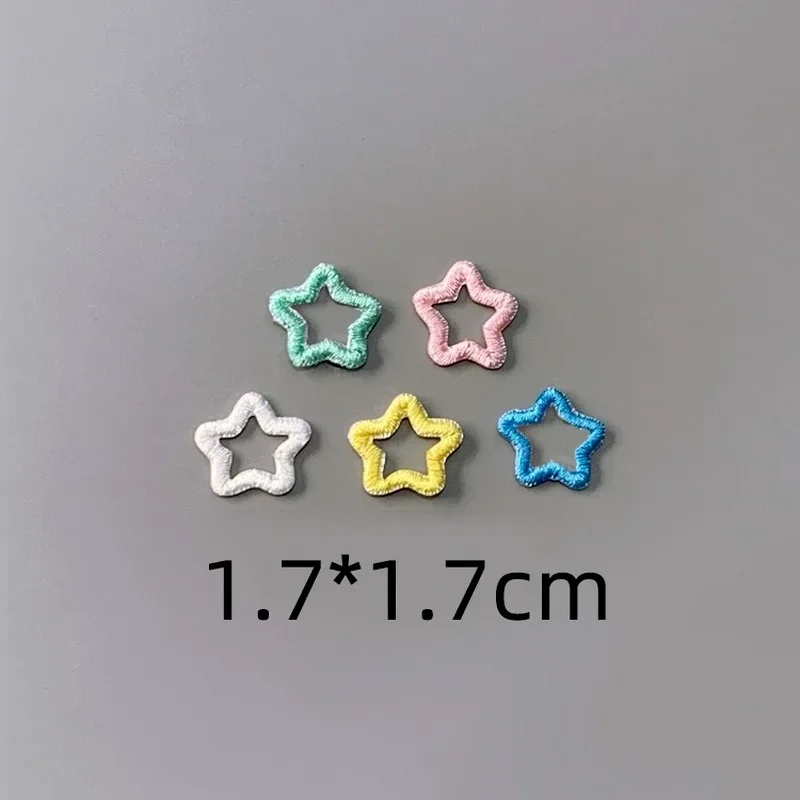 100pcs/Lot Small Stick-on Embroidery Patch Love Heart Moon Star Underwear Cellphone Key Chain Doll Clothing Decoration Craft