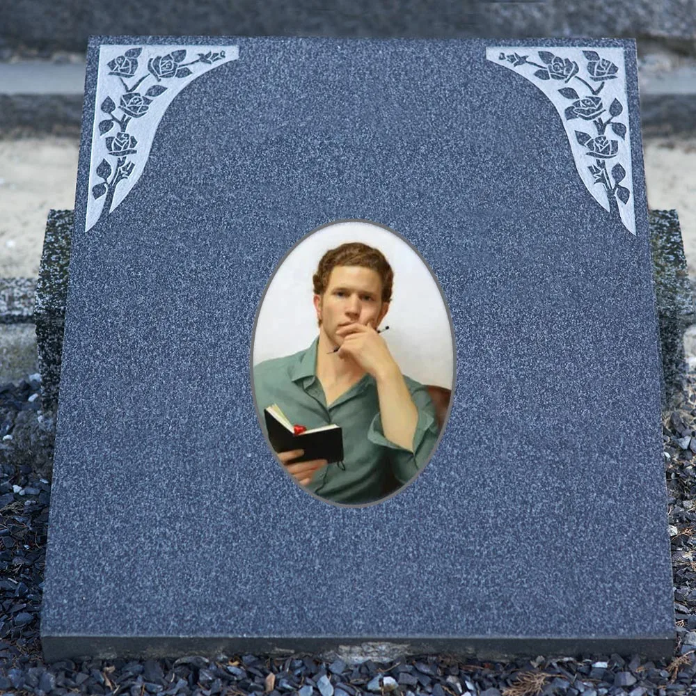 2D Flat Not 3D 1pc Custom Photo Memorial Headstone TileMother’s Day Father’s Day Sleek Appearance Faderesistant Material Grievin