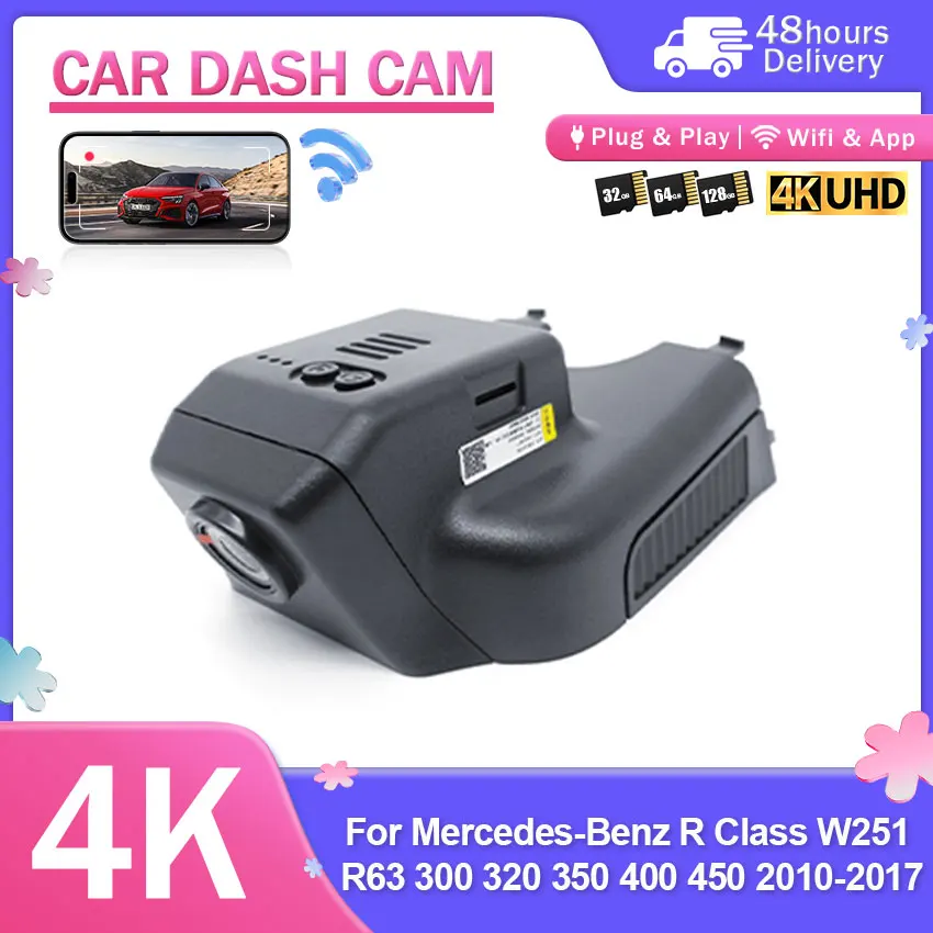 HD 4K 2160P Dash Cam Camera For Mercedes-Benz R Class W251 R63 300 320 350 400 450 2010-2017 Car DVR Video Recorder