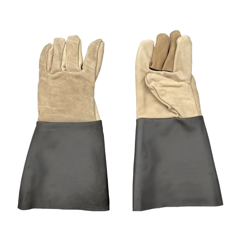 Long Gloves Welder Gloves Construction Welding Professional Safety Protection Cowhide Leather Glove Wear Resistant Heat Insulati