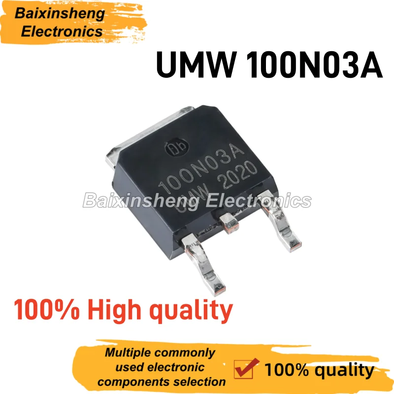 20PCS NEW UMW 100N03A TO-252 30V/90A Surface Mount N-channel MOS (Field Effect Transistor) Chip