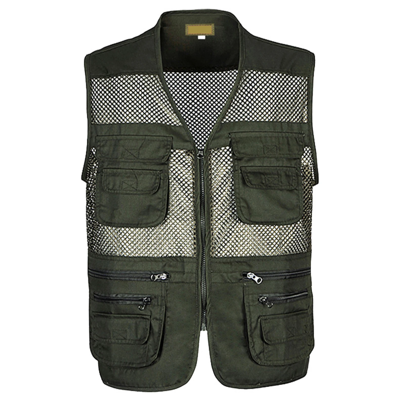 

Breathable Summer Fishing Vests Travel Mesh Vest With Zipper Pockets Work Vest For Outdoor Activities Fishing Men's Vest