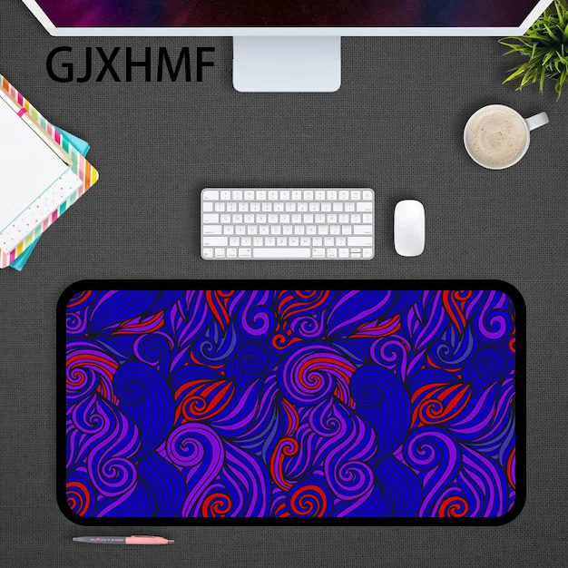 Purple Swirl Mausepad Purple Swirl Desk Mat Gaming Mat Pad on The Table Office Gamer Accessories Keyboard Mat 90 * 40CM Mouse Pad