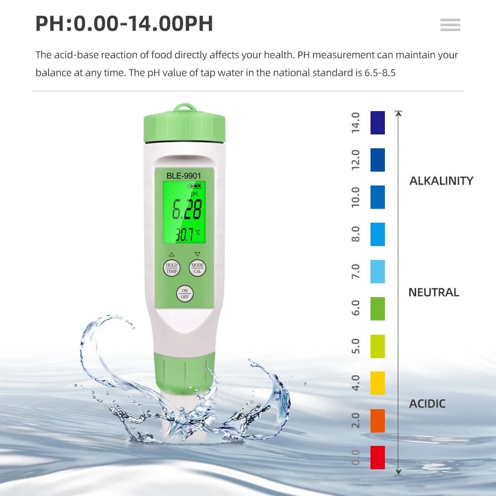 Medidor PH Digital TDS Temp Meter Water Tester Measuring Instruments Acidity Analyzer For Aquario Aquarium Hydroponics Tool