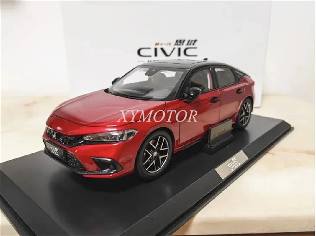 1:18 For Honda CIVIC 2023 Sport Diecast Metal Model Car Hobby Toys Gifts Red Display Ornaments Collection