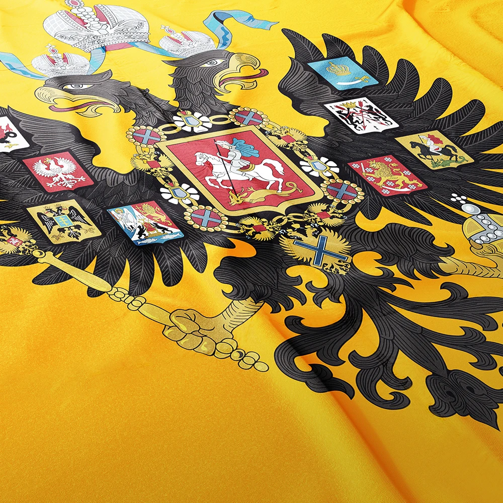 Russian Imperial Black Eagle Flag 3ft x 5ft Polyester Banner Flying 90* 150cm Double Stitching Fine Sewing Custom Outdoor Use