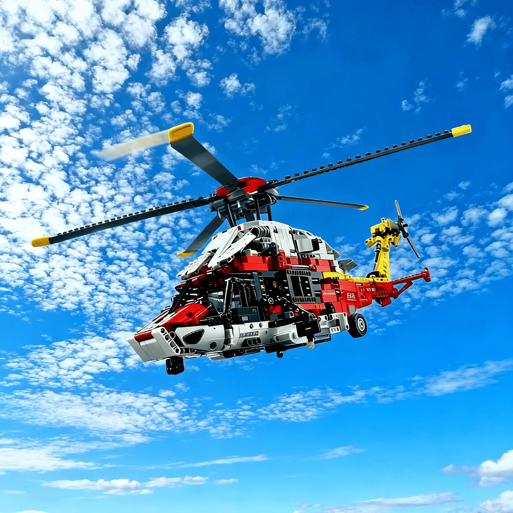 

2026 nueva decoración del hogar difícil rojo y blanco 2001 piezas helicóptero de rescate modelo regalo de vacaciones