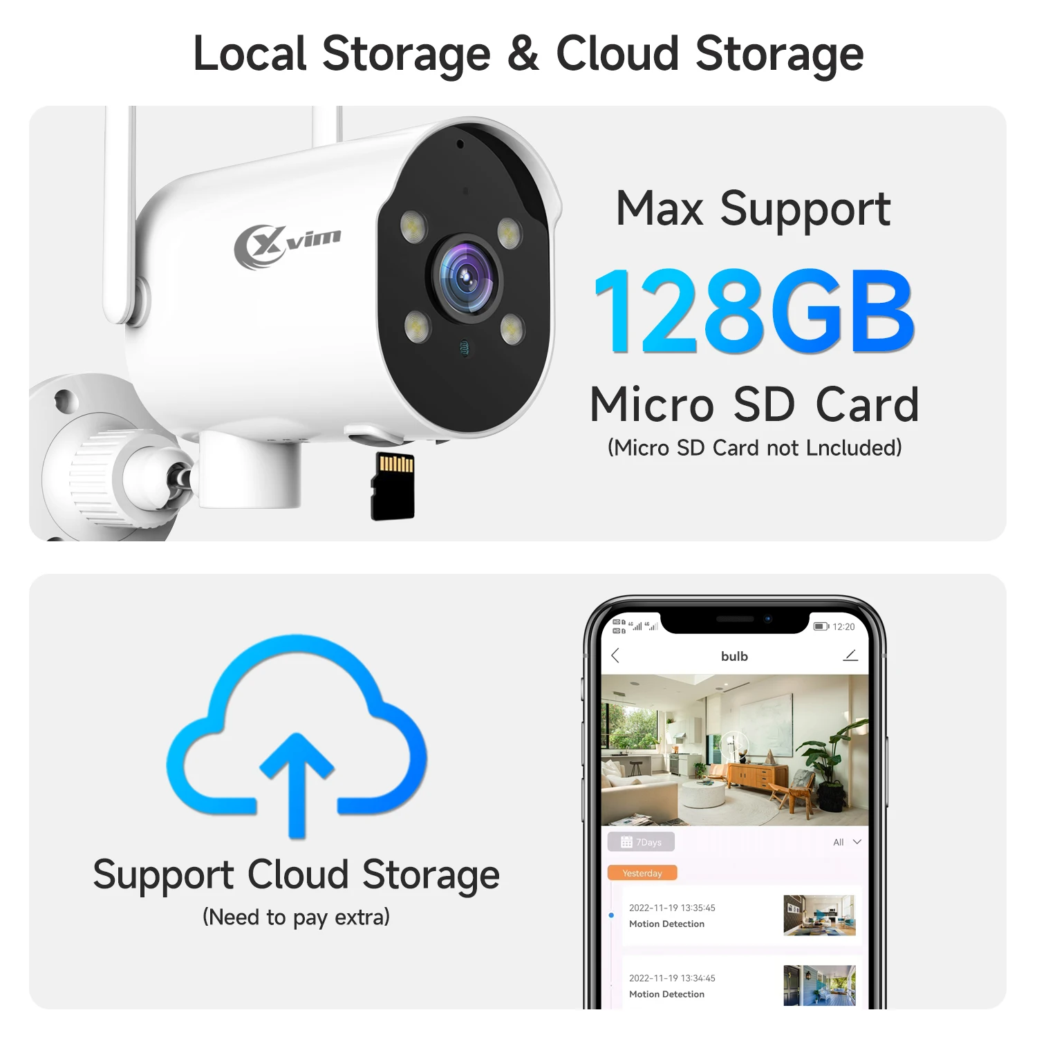 XVIM 3MP Wifi Surveillance Camera IR/Color Night Vision AI Human Detect Wireless Home Outdoor Security Protection PTZ IP Cameras