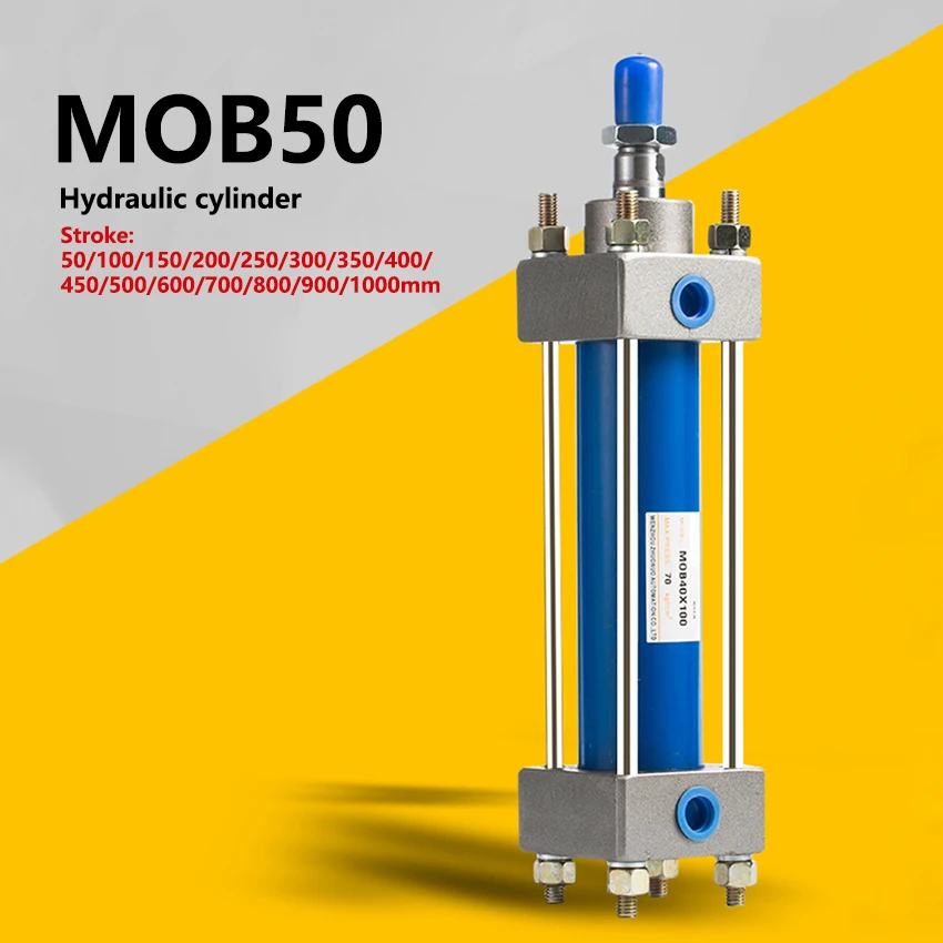 MOB50 Light-duty Hydraulic Cylinder 50-1000mm Stroke Tie Rod Hydraulic Pressure Cylinder 50mm Bore Hydraulic Oil Cylinder 1.3T