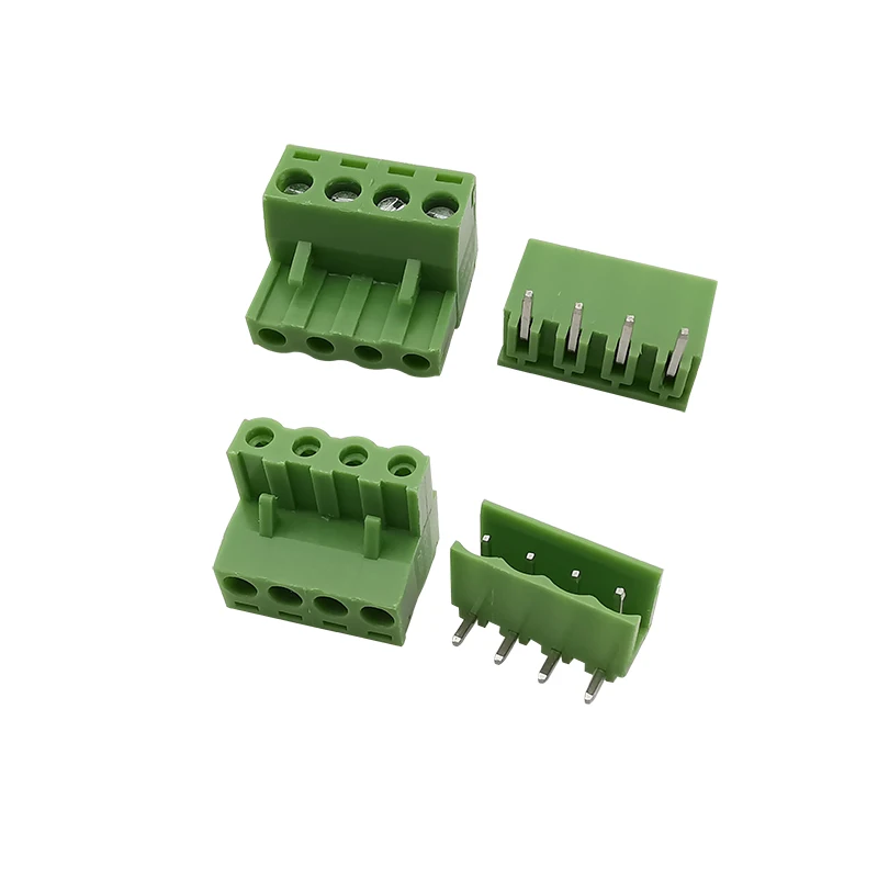 10Pairs 300V 10A 2EDG 5.08mm PCB Screw Terminal Block Connector Plug-Pin Right Angle Header Socket 2/3/4/5/6/7/8/9/10/12 Pin