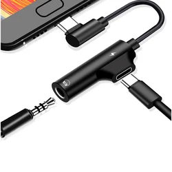 2 In 1 Type C To 3.5 mm Jack Charger Converter Audio Adapter for Smartphone Type-C Charging Cable Splitter Adaptor