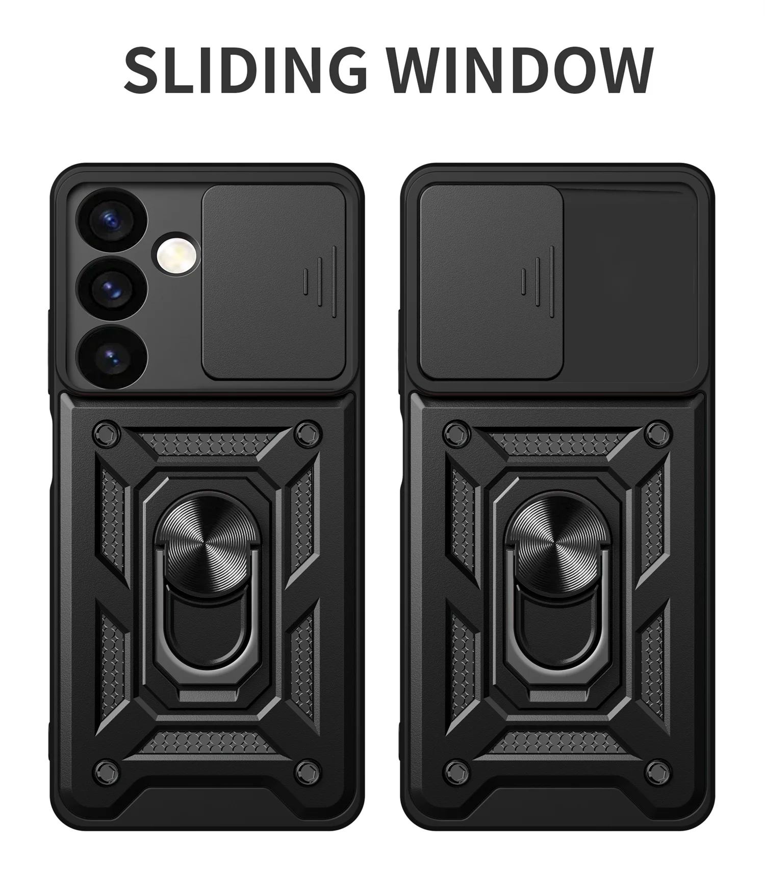 حافظة حماية للكاميرا مقاومة للصدمات لهاتف سامسونج S24 بلس، حامل مغناطيسي للسيارة، حامل حلقي، واقي كاميرا Galaxy S24 Plus