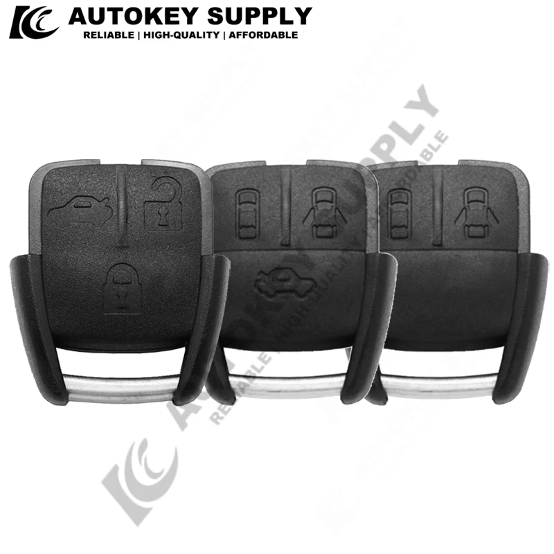 Autokeysupply AKGMS233 2 3 Button Remote Car Key Case Shell Key Fob With/Without Battery Holder Key Head Only For Chevrolet