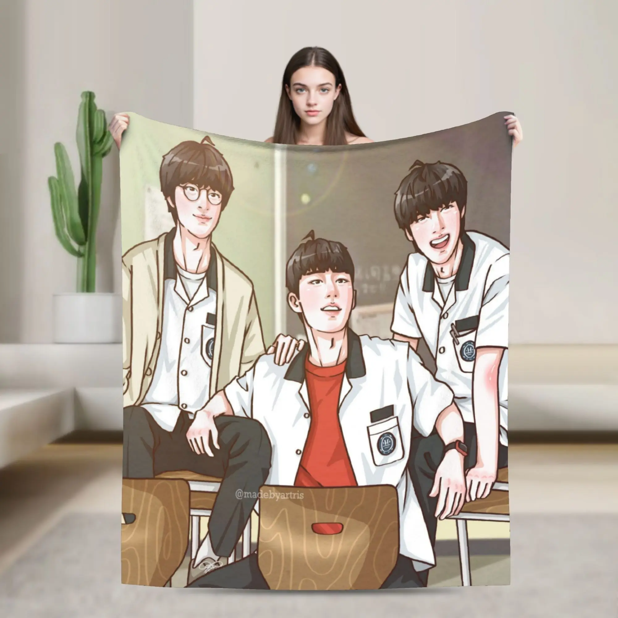 Hot Kdrama Weak Hero Class Blanket Quality Warm  Throw Blanket Winter Boy Girl Couch Bed Fluffy Bedspread
