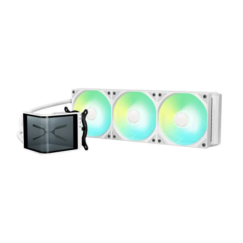 360 ARGB White Black 6.5 Inch Curved Screen Copper Aluminum Fluid Bearing CPU Water Cooling Radiator Computer Case