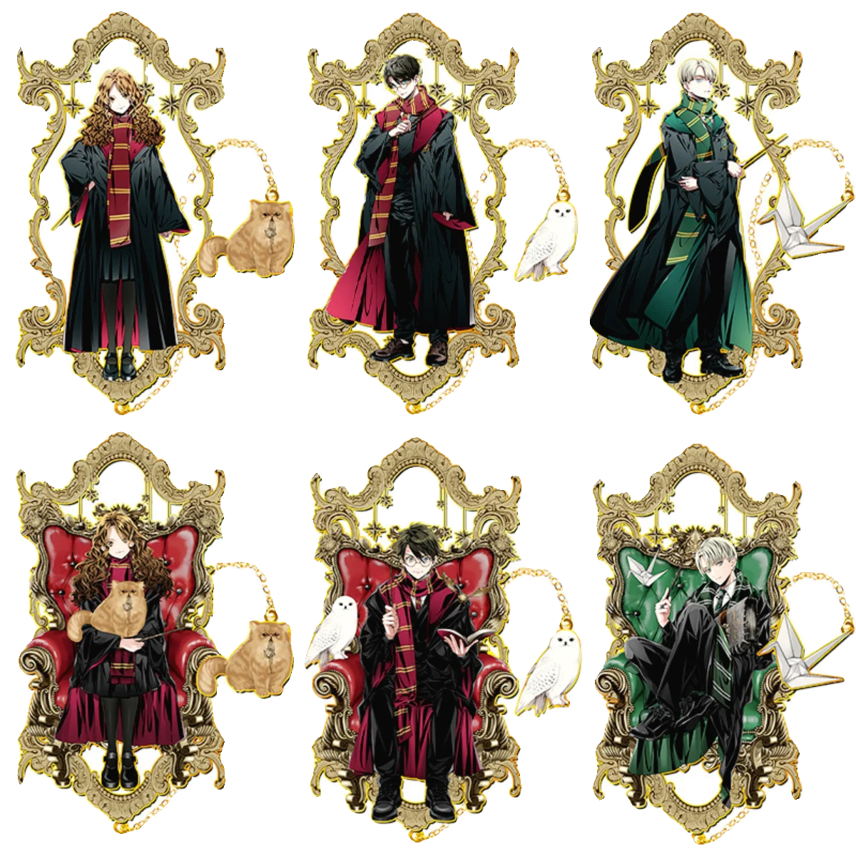 Witchcraft School Bookmarks Harries Potter Anime Figure Animal Accessories Hogwarts Party Decorations Elf Pendants Kids Toy Gift