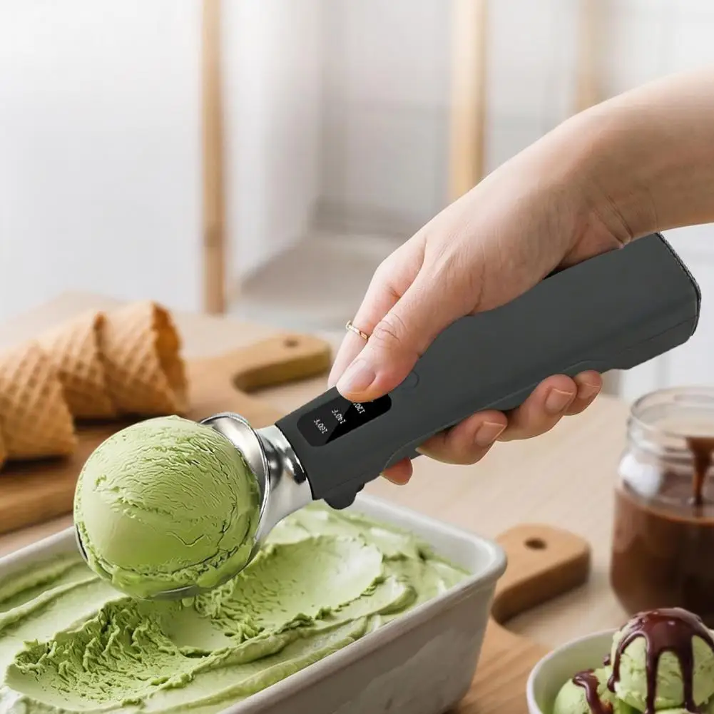 

Heated Ice Cream Scoop Rechargeable 2600mAh Electric Scooper with LED Display 3 Heat Levels for Hard Ice Cream Freeze Desserts