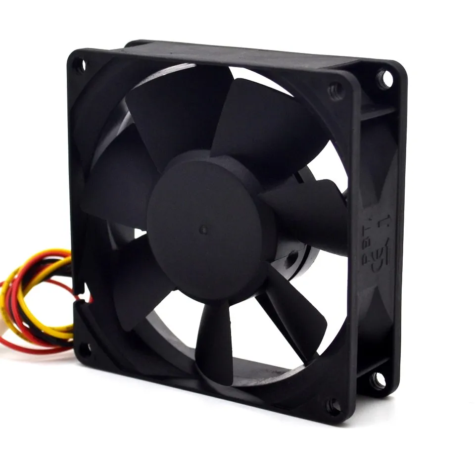 For SUNON ultra - quiet chassis cooling fan 12V 1.6W KDE1208PTV1, 13.MS.AF.GN DC 12V 1.6W 3-wire 3-pin connector 80mm 80x80x25mm