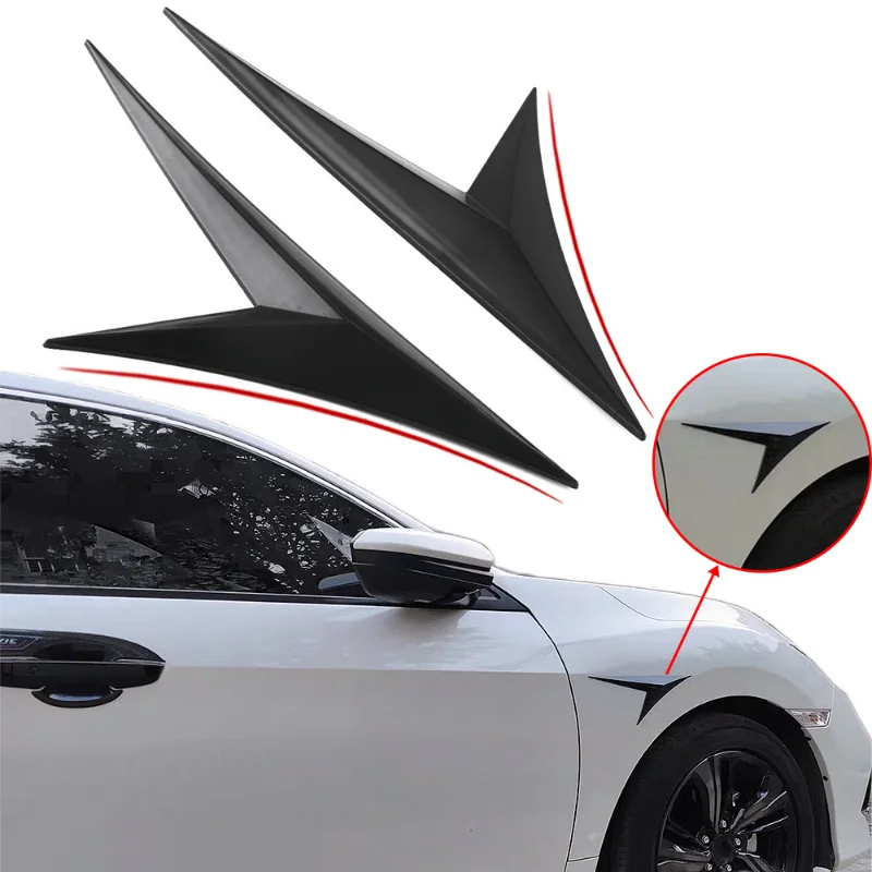 Car Sticker Carbon Fiber Black Auto Side Body Fender Door Decor Cover Universal Blade Flank Wing Decoration Stickers and Decals