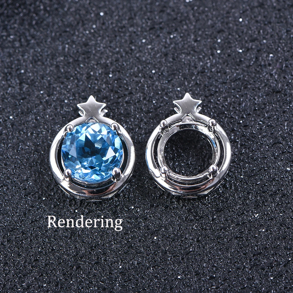 5-11mm Multi-Size Pendant Blank Tray S925 Sterling Silver Necklace Simple Women\'s Jewelry Accessory