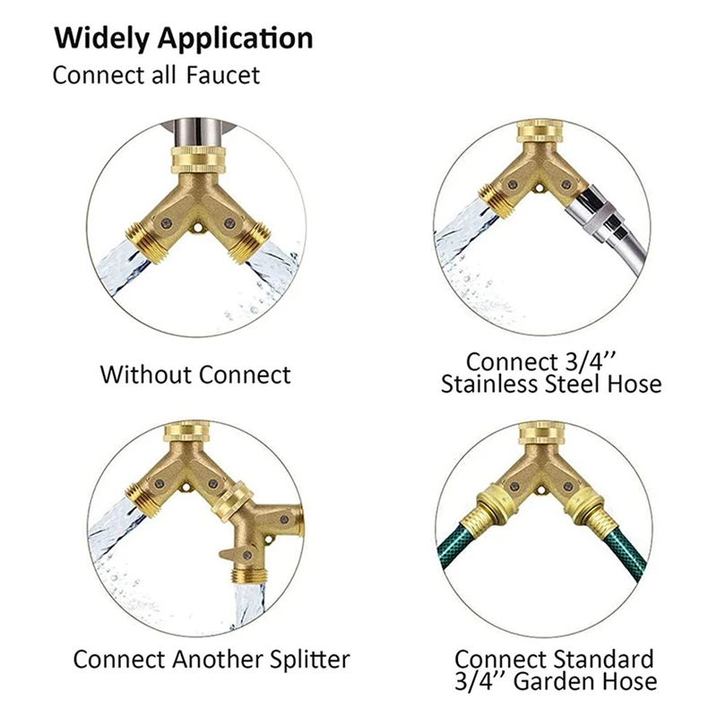 4 قطعة خرطوم حديقة الفاصل انبوب ماء محول لخرطوم الصنبور في الهواء الطلق Y الفاصل