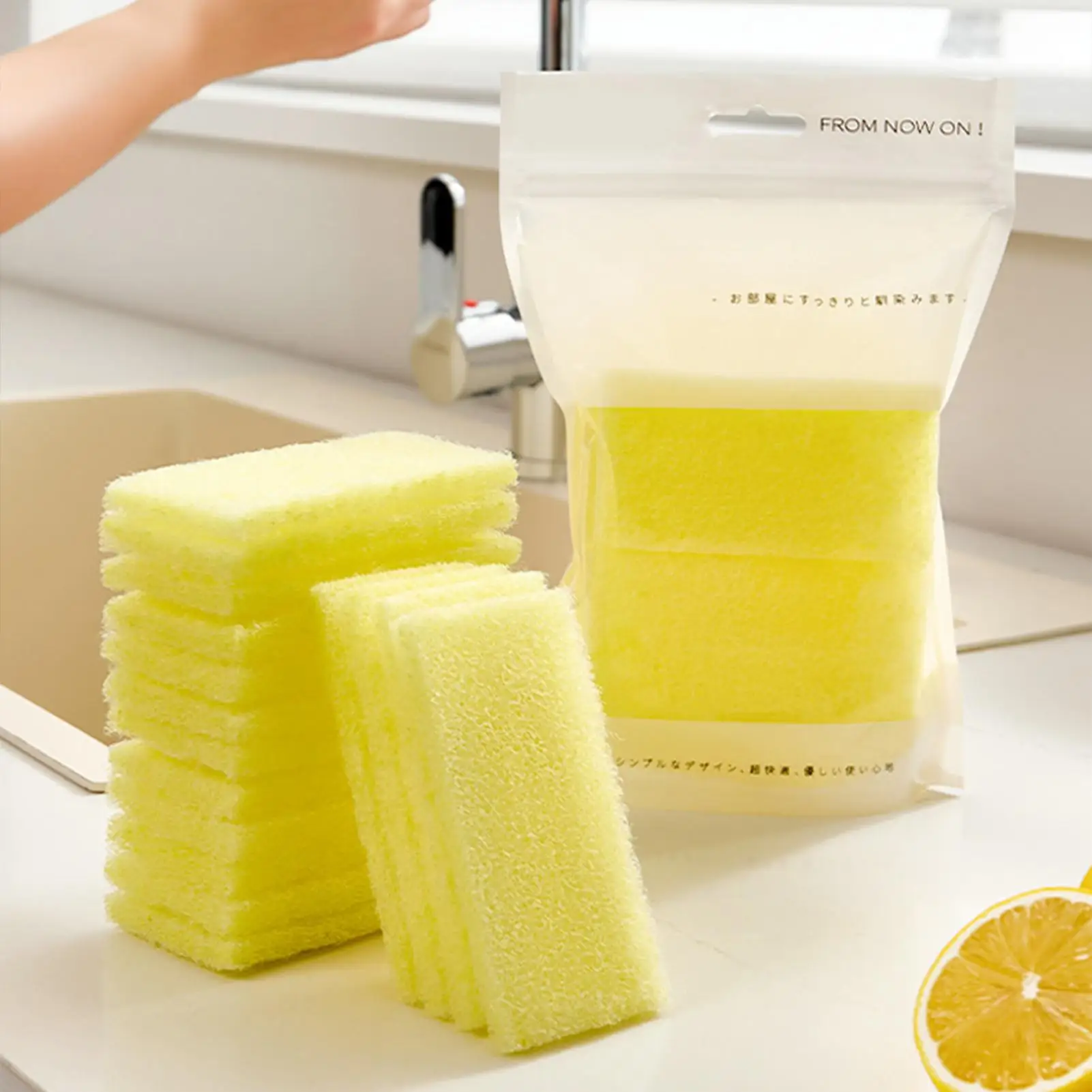 10 PCS Scrub Pads Kitchen Oil Removal Dishwashing Pads Scratch Free Reusable Multipurpose Cleaning Dishrag Kitchen Care Utility