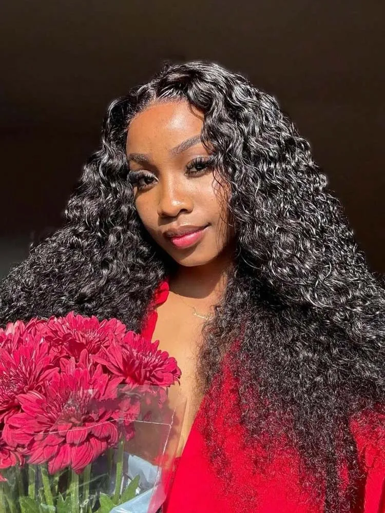 

42lnch глубокие волны парики фронта шнурка человеческие волосы 13x4 парики фронта шнурка человеческих волос для женщин 250% плотность