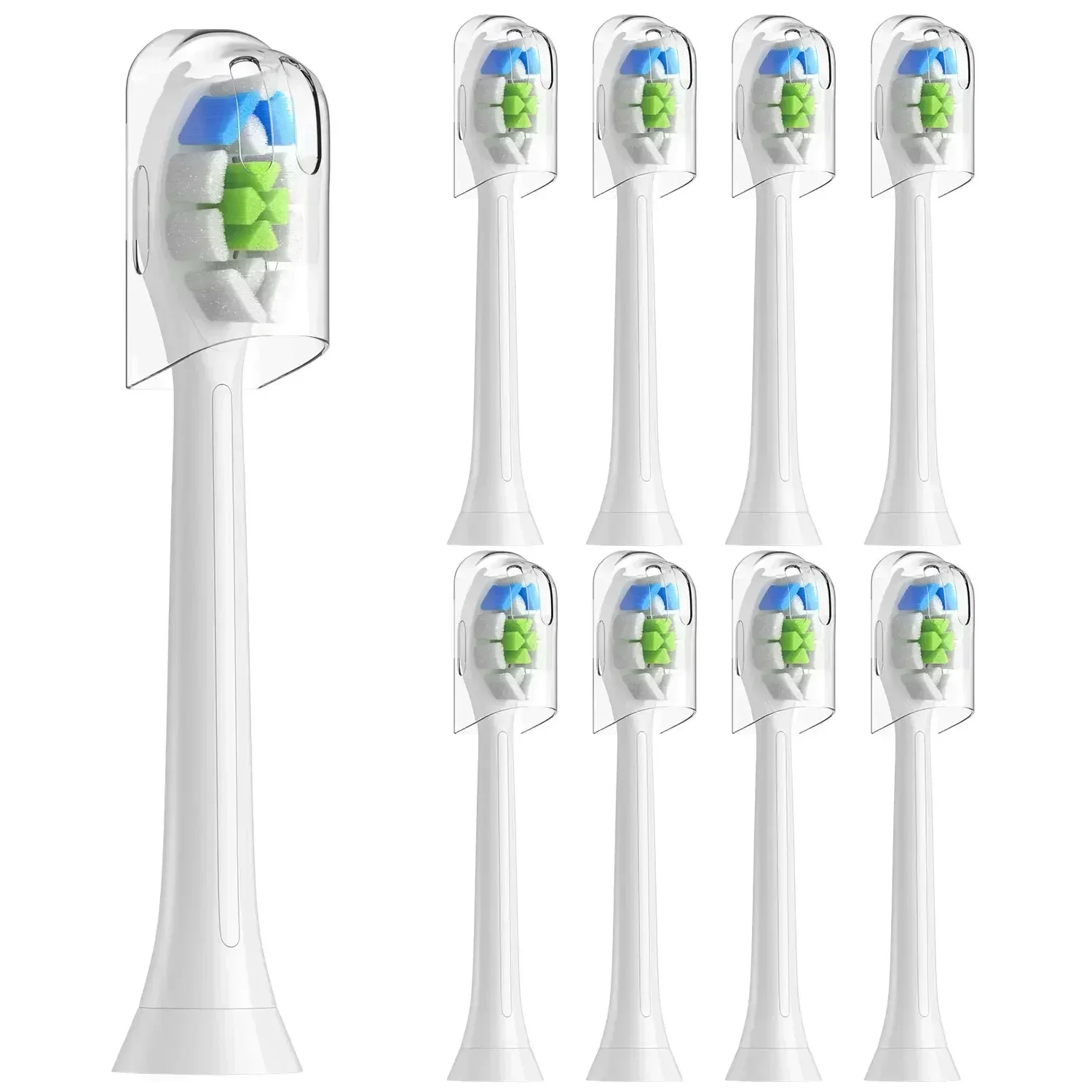 8 Pack Replacement Toothbrush Heads for Philips Sonicare DiamondClean HX6063, with Hygienic Caps, Fits Philips Sonicare Electri