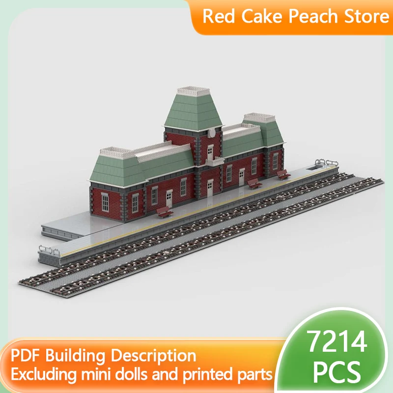 

Модель городской улицы MOC, конструктор из строительных блоков, Пула, центральный вокзал, модульная технология, детские праздничные подарки, игрушки для сборки, набор