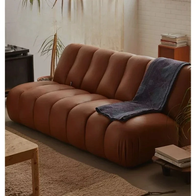 

Кожаный диван A15, креативный ретро-модуль, первый слой из воловьей кожи, комбинированный дизайнер для гостиной
