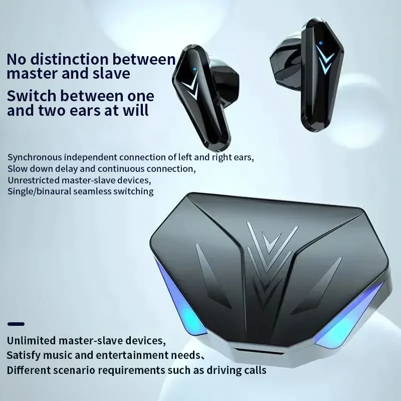 2024 New TWS Wireless Earphones with Bluetooth 5.49 Gaming Headset Sport Earbuds with LED Display Earhooks and Built-in Mic