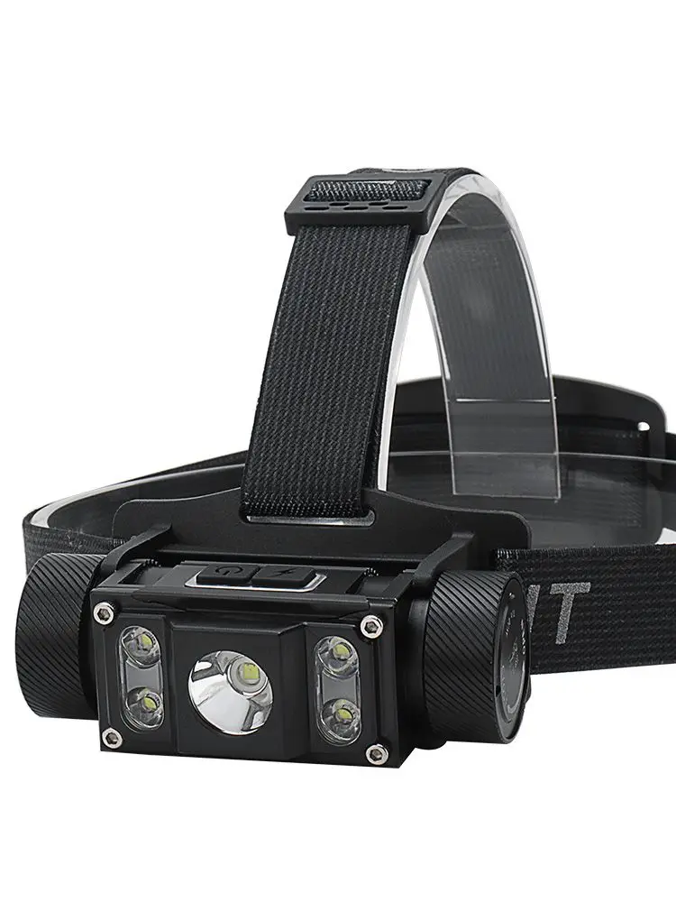 BORUiT 6000LM LED Headlamp 18650/21700 Battery TYPE-C Rechargeable Headlight Waterproof Work Head Torch For Fishing Camping