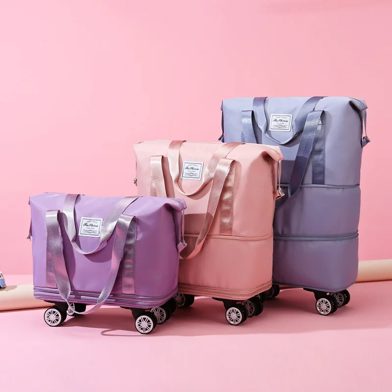 large-capacity-travel-bag-maternity-storage-bag-checkered-wet-and-dry-separation-waterproof-luggage-bag-for-short-trips