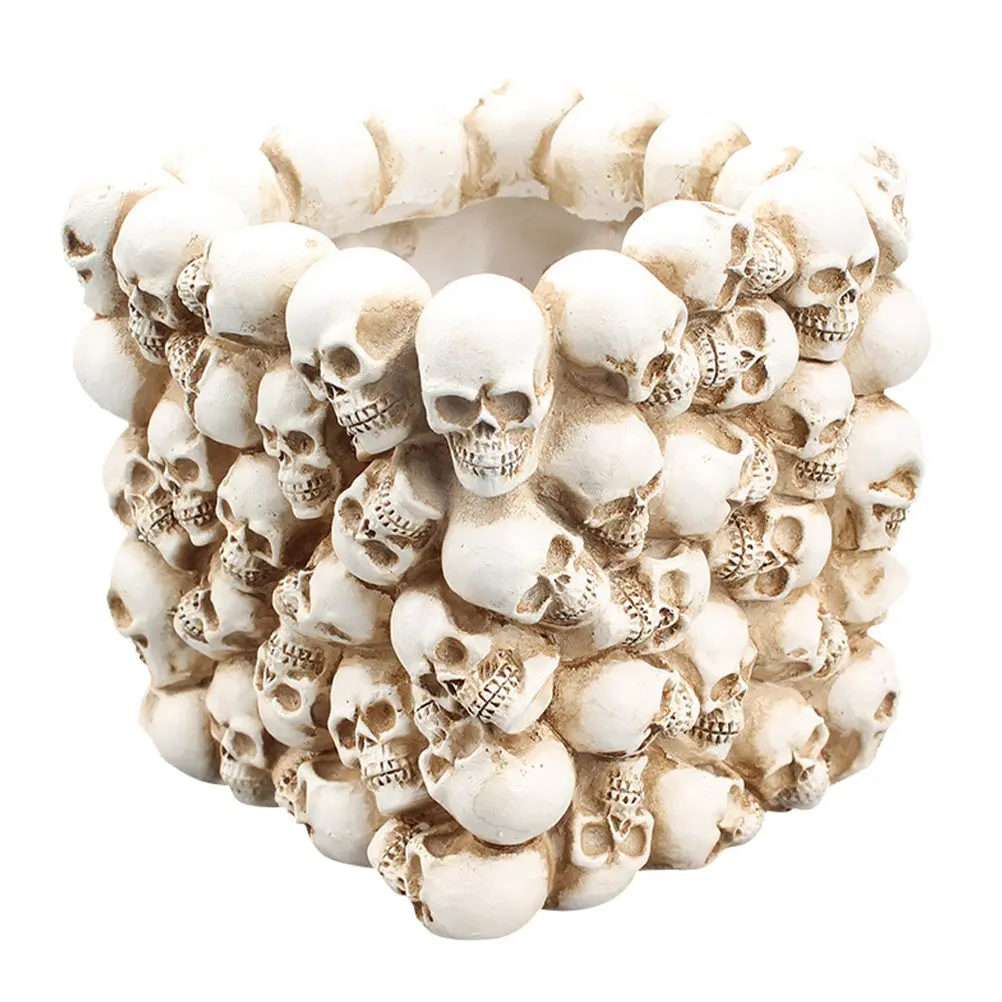 

Держатель для ручек в виде черепа, декоративный многофункциональный настольный органайзер для хранения кистей и карандашей, украшение на Хэллоуин, идея для подарка