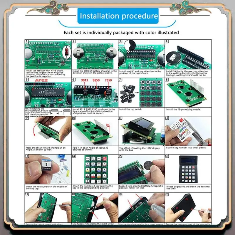 LCD1062 Calculator Electronic Production DIY Kit For College High School STEM Learn Soldering Assembly Practice Easy To Use