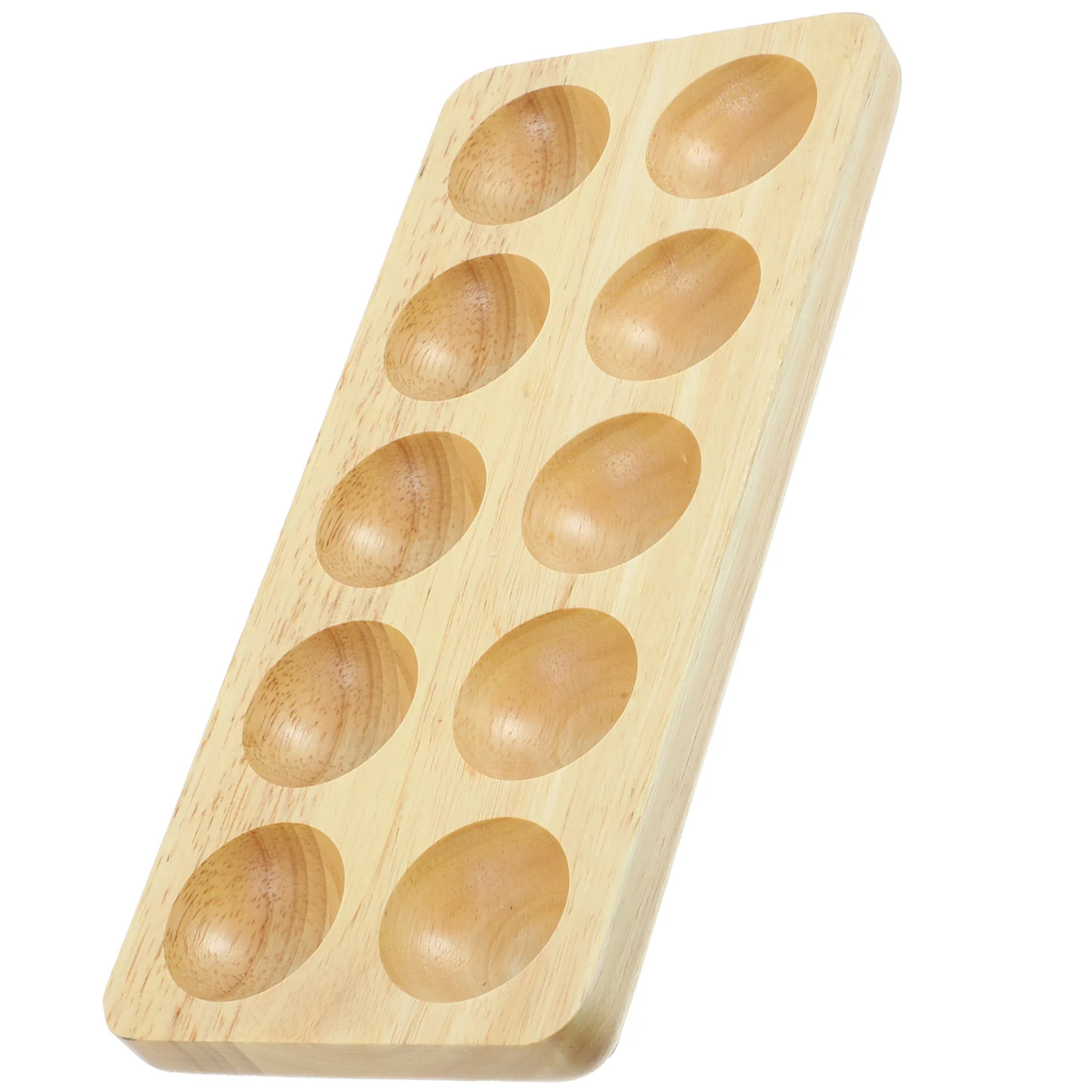 

10 Eggs Wooden Egg Plate Household Organizer Refrigerator Desktop Storage Display Gift Wooden Egg Plate Storage Tray