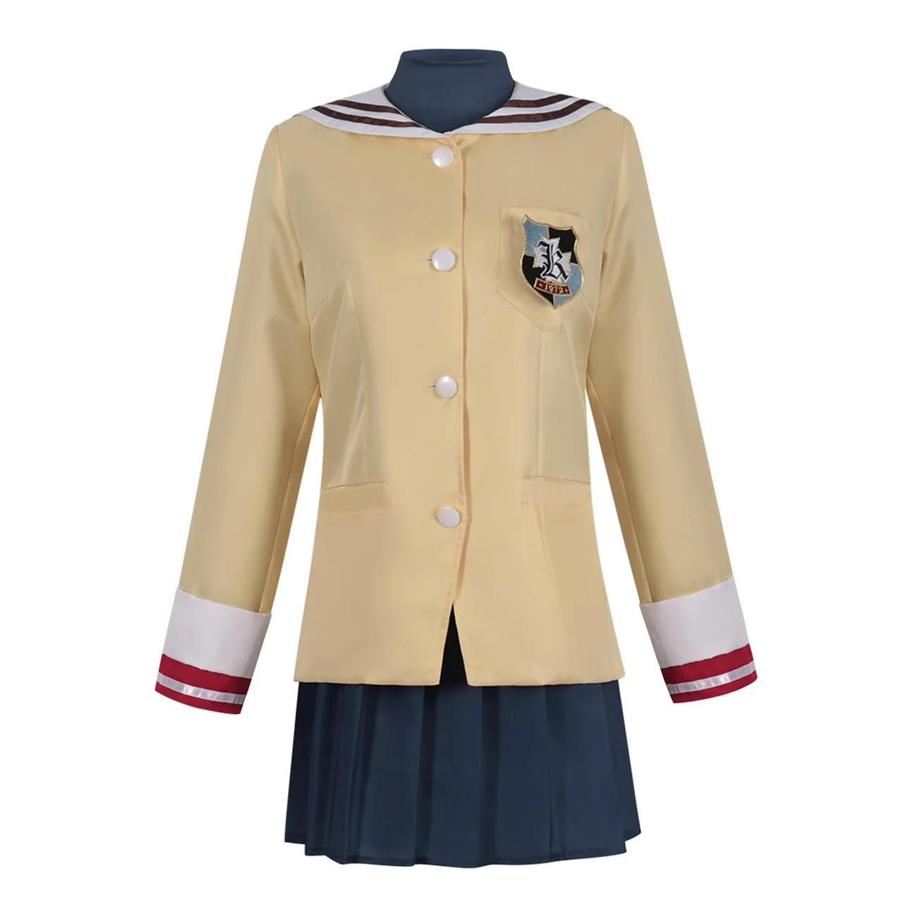 

Hemixush Anime Clannad Cosplay Furukawa Nagisa Costume Full Set Suit Fujibayashi Kyou Cos Uniform