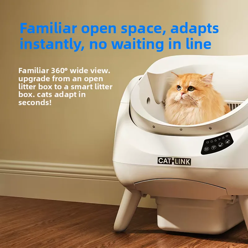 Extra Large Automatic Cat Litter Box, Lock-Free APP Direct Connection, Smart Odor-Proof Self-Cleaning Cat Toilet for Overseas