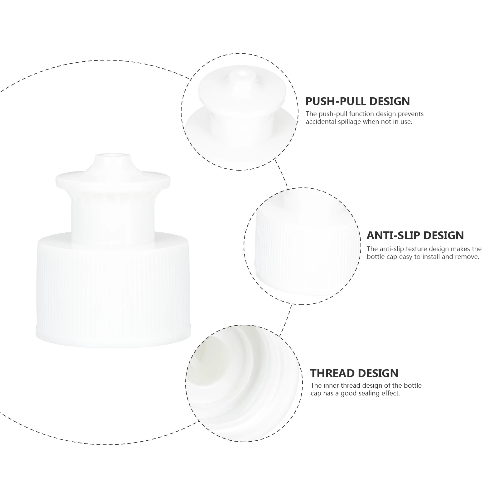 

30pcs Sports Bottle Caps Anti leakage Sealing Lids Durable PE Material Practical Safe Pull Type for Camping Hiking Toddler