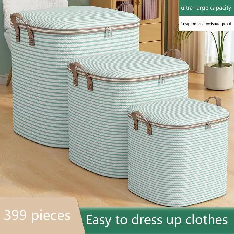 

1pc Household Large Capacity Storage Bag Non-woven Material Closet Wardrobe Organizer Can Be Used For Quilt Clothing Toys