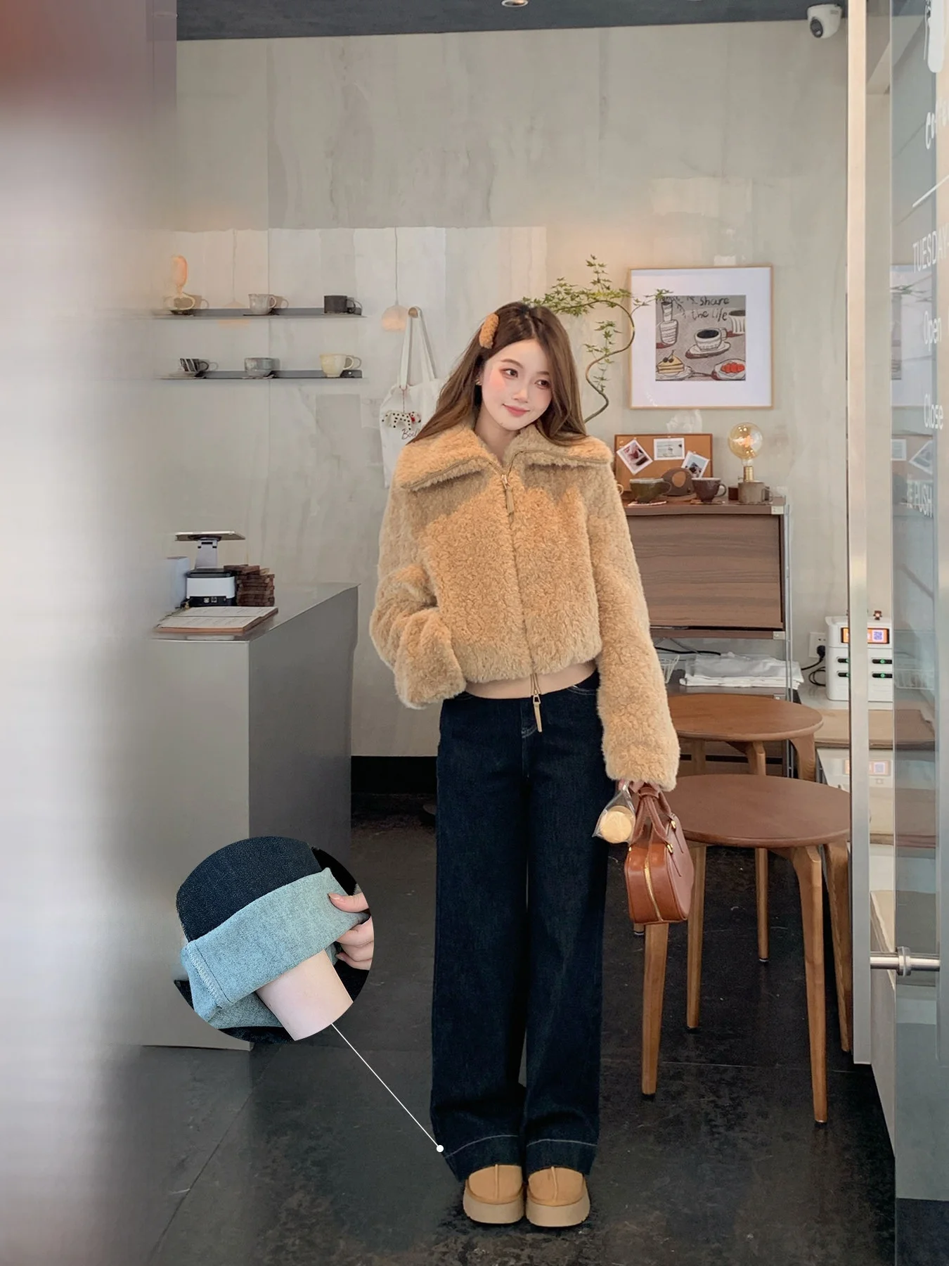 

Женские зимние повседневные брюки с высокой талией, широкие, прямого кроя, слегка расклешенные, из тонкой ткани